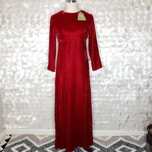 Lorrie Deb Vintage 6s Red Velvet Dress 
